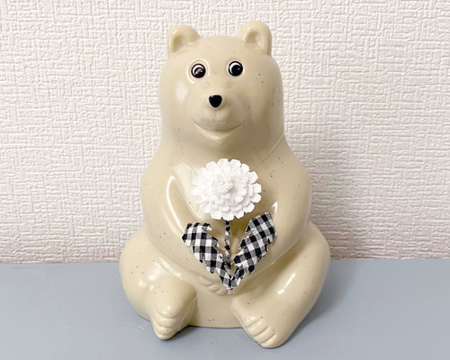 ブローチとしても使える♪しろくま貯金箱のお花】たんぽぽ❤︎ 布花