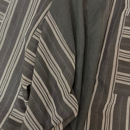 受注作品＊播州織ブラックストライプのサルエルパンツby花織［Y2441