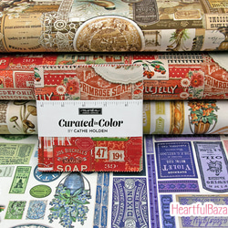 USAコットン(110×50) moda Curated in Color ヴィンテージコラージュ ブラウン 6枚目の画像