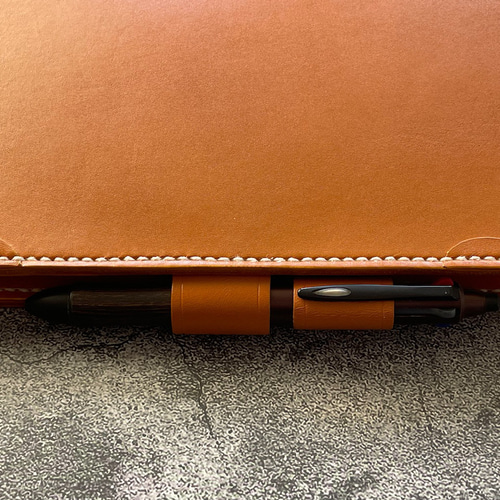 手縫】ミドリ MDノート （A5 無罫）用キャメル色着せ替え本革カバー