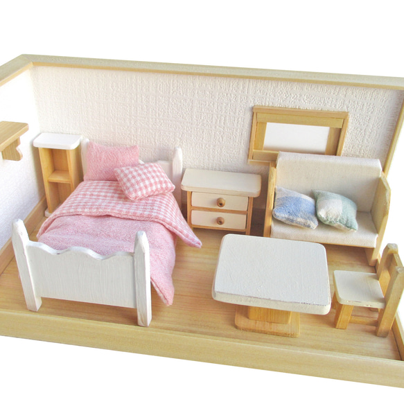 小さなお部屋（家具付き）ミニチュア・ドールハウス ミニチュアセット 