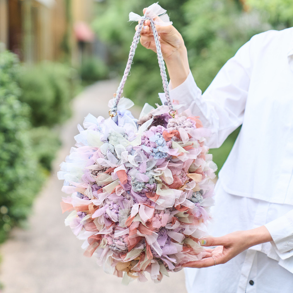 咲き編みアジサイバスケット