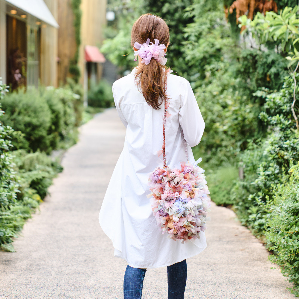 咲き編みアジサイバスケット