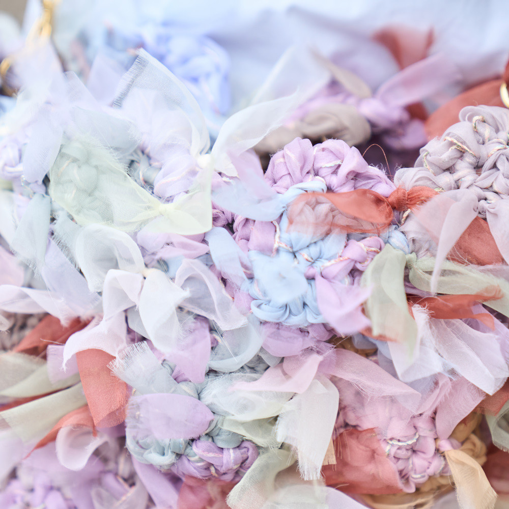 咲き編みアジサイバスケット