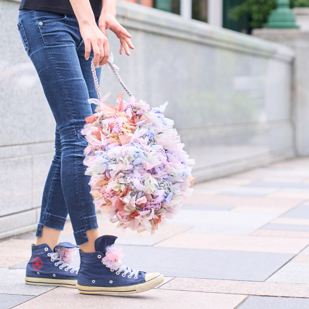 咲き編みアジサイバスケット