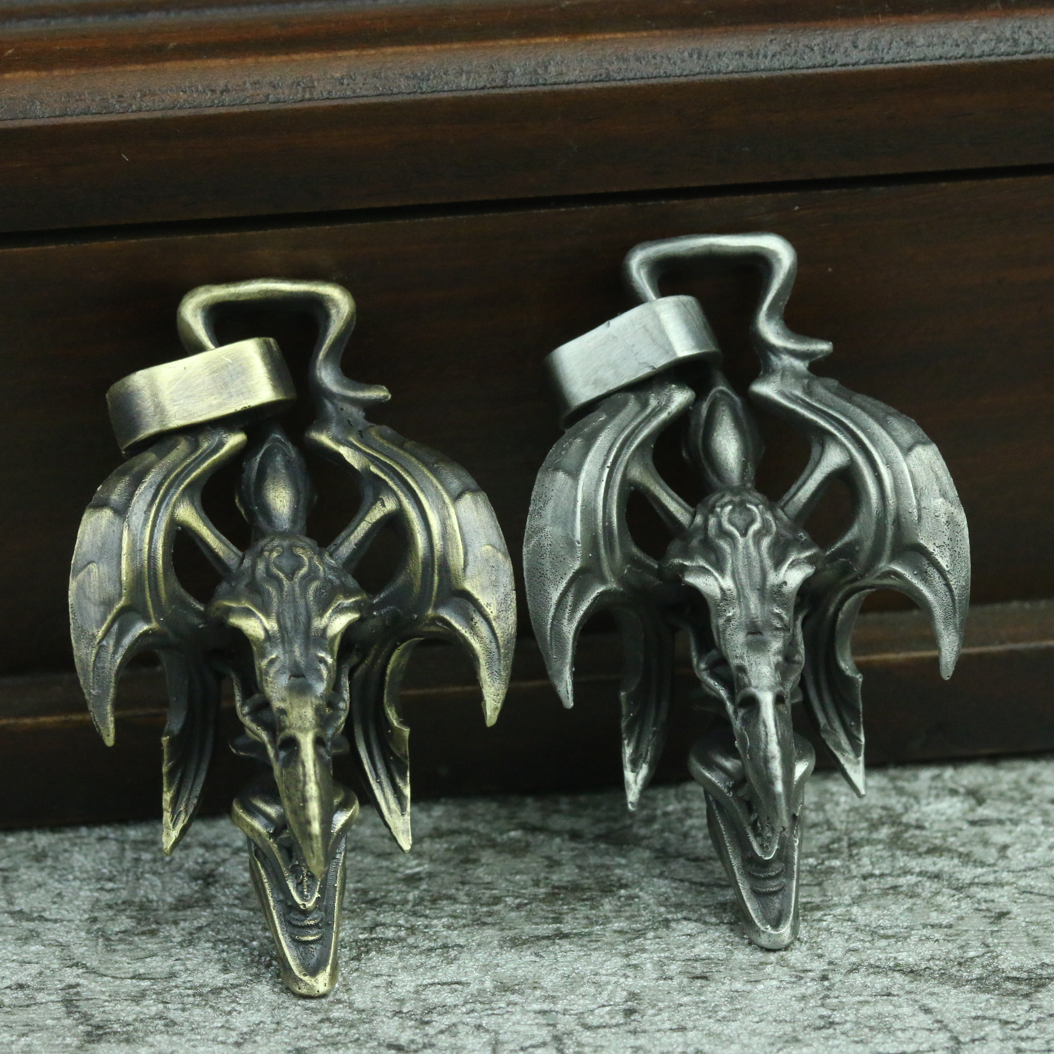 クロウ スカル 925 スターリング シルバー ペンダント ネックレス、部族の獣のスカル ペンダント、スカル ハンドメイ