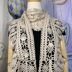 赤いレースのフリンジポンチョ その他トップス knit house muu