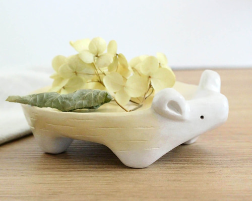 アート　ネズミ　ドライフラワー　置物　インテリア　工芸品　美術品　A1383 アートネズミドライフラワー置物インテリア工芸品美術品A1383