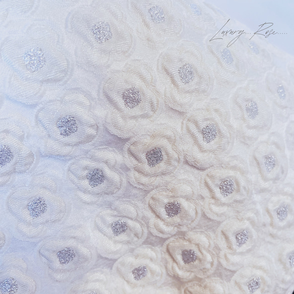 朝露の輝き白紫陽花のイタリア製高級ジャガード上品な気品漂うパーティーバッグフォーマルバッグ♡ジュンブライダル 10枚目の画像