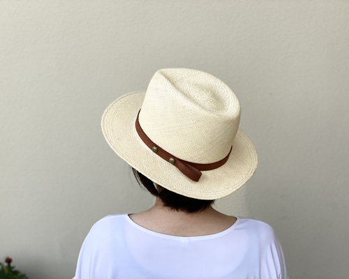 木型で作った中折れパナマハット ハット 関口善大靴工房 通販 17793892