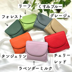 ⭐︎薄型本革ミニ財布⭐︎二つ折りコインケース レザー　レディース　メンズ　小銭入れ　コンパクト　軽い　牛革　名入れギフト 7枚目の画像