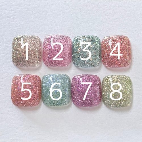 【現品】選べるネイルチップ／フット 選べる2本フットネイルチップ フラッシュ キラキラ カラフル