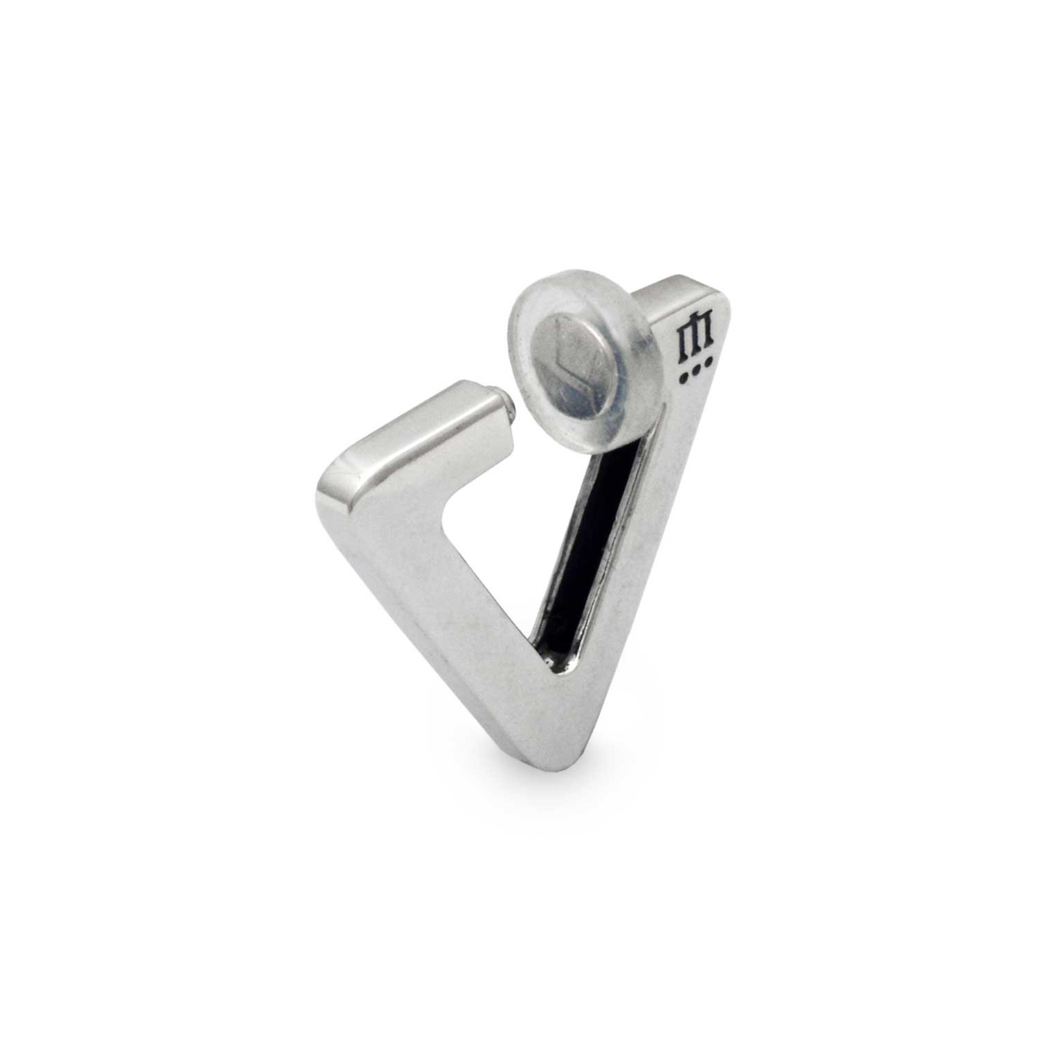 三角 メンズイヤリング/シルバー925 ノンホールピアス/フープ イヤリング/男性へのプレゼント/ER02