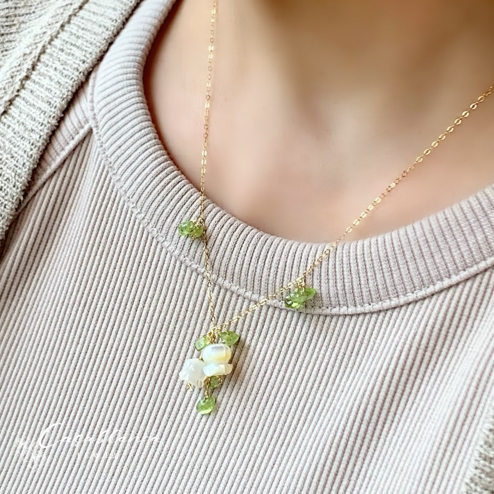 k14gf 幸せのすずらん　ネックレス　ホワイトデー　誕生石【受注制作】