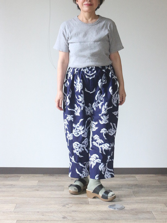着物リメイク 松模様浴衣バルーンパンツ キュロット・ワイド