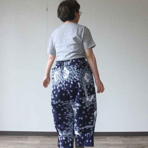 着物リメイク 松竹梅浴衣バルーンパンツ キュロット・ワイドパンツ 