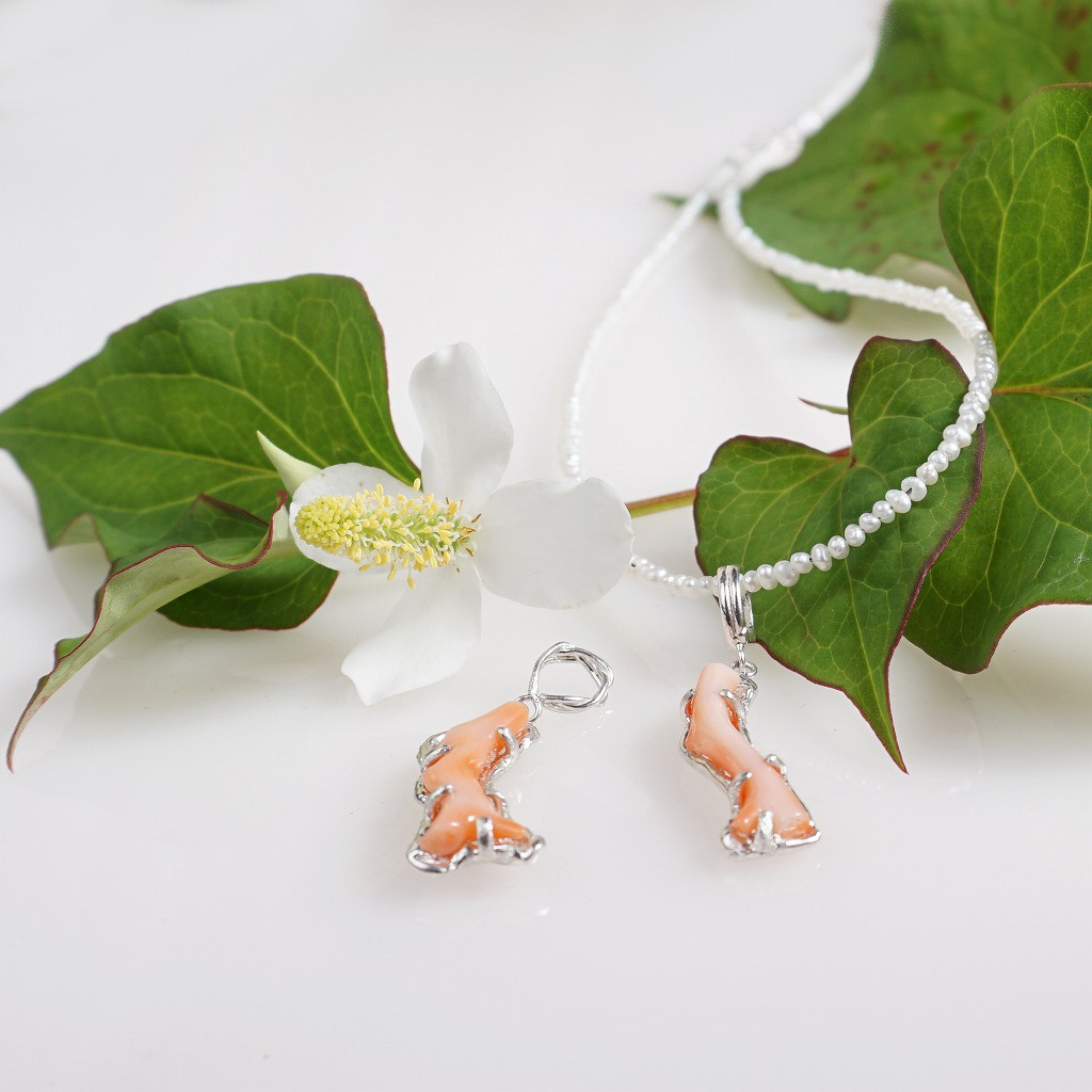 silver  枝珊瑚のペンダントトップ