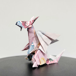 ドラゴン 折り紙 和柄 緑 一体 立体・オブジェ dragoon.origami