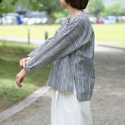 日々のブラウス（会津木綿）緑 ブラウス 絲佳 通販 17542710｜Creema