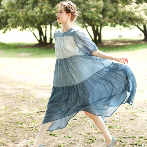 【今期新品未使用】ヤマダヤ　バルーンシルエットロングワンピース　LASUD 今期新品未使用】ヤマダヤ バルーンシルエットロングワンピース LASUD