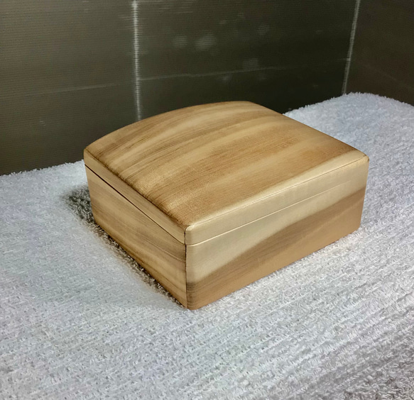 天然木 とち縮杢 貴重品箱 一点物 手造り その他インテリア雑貨 mokuba