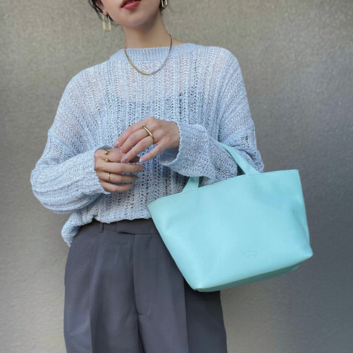 墨田区産 ピッグレザートートバッグ ブルー トートバッグ Sai(サイ