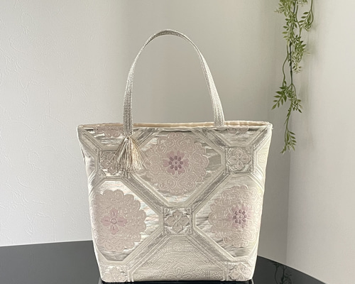 紫苑　帯リメイクバック 紫苑 帯リメイクバック 楽天市場】帯リメイク トートバッグ 横型