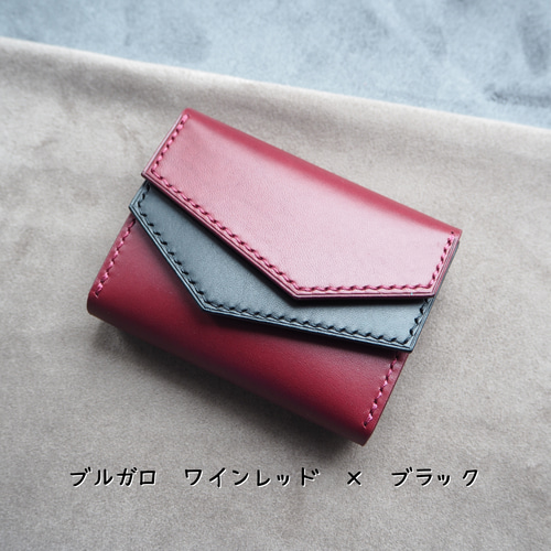 009 コンパクト二つ折り財布 Amo Leather Craft お札が折れない 可愛い二つ折り財布 LF-021 シビラ×ヌメ革