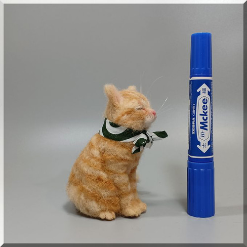 羊毛フェルト　猫　茶トラ仔猫『チョロン君』 723918dace3fba98d4df69d3588a4b