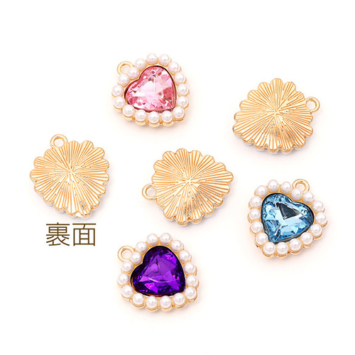 odul オニキス　パール　ハートチャーム付き yu-beads-parts_m12654