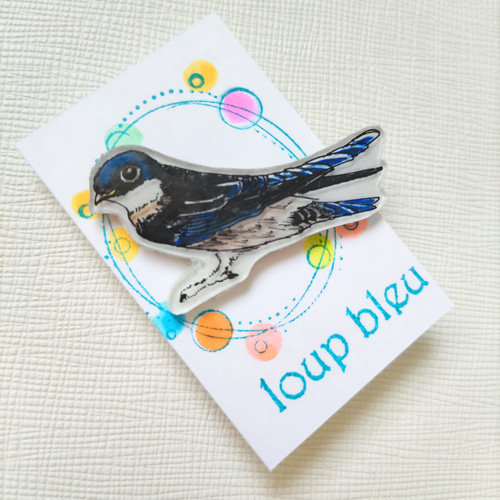 野鳥の小さなピンバッジ ピンバッチ loup bleu 通販 17796030