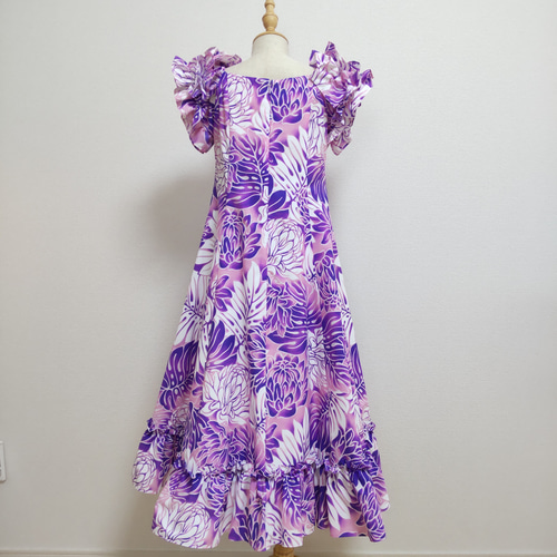 【美品 フラダンス衣装】ピンク Paondor ワンピース ドレス 紫 パープル マウナロア【Maunaloa】|フラダンス衣装の専門店|スイングシェルレイ