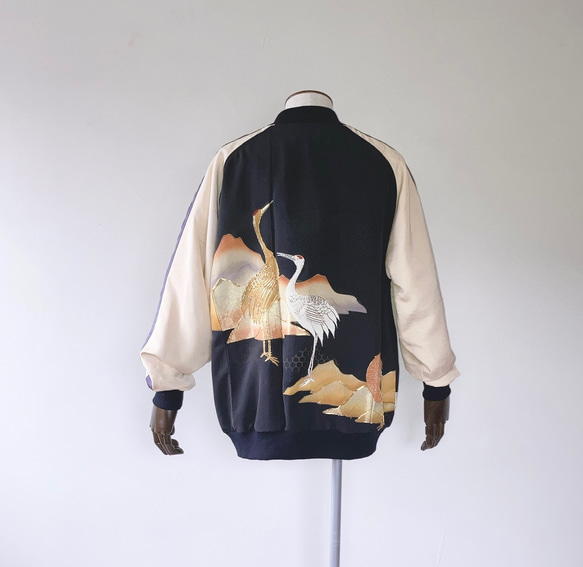 鶴,3XL, 1点物,スカジャン,ギフト,おしゃれなパパに,ジャケット,プレゼント,着物リメイク,ハンドメイド 着物 おうんちゃん 通販|Creema(クリーマ) 17796130 鶴,3XL, 1点物,スカジャン,ギフト,おしゃれなパパに,ジャケット,プレゼント,着物リメイク,ハンドメイド 着物 おうんちゃん 通販|Creema(クリーマ) 17796130