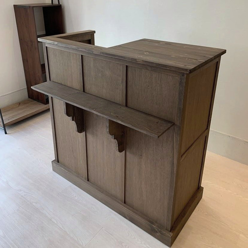 レトロな雰囲気 レジ囲みタイプ レジカウンター レジ台 受付け  