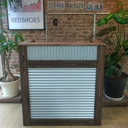 古民家ふう無垢材のレジカウンター レジ台 受付けカウンター