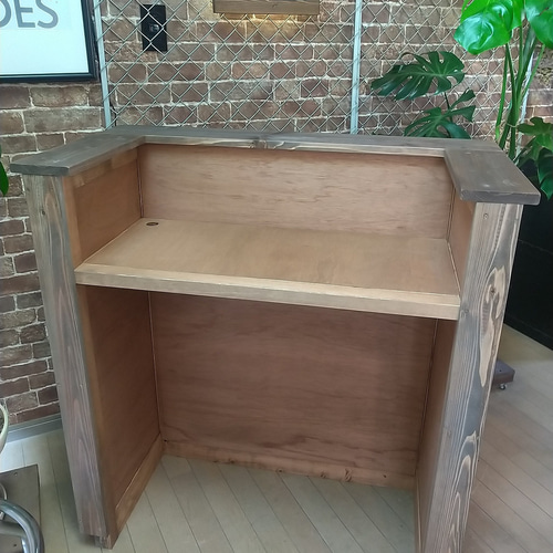 古民家風無垢材のレジカウンター レジ台 受付けカウンター 接客カウンター 古民家ふう無垢材のレジカウンター レジ台 受付けカウンター 接客