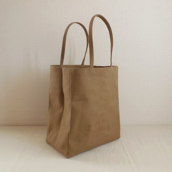 帆布 紙袋バッグ オリーブベージュ 1枚目の画像