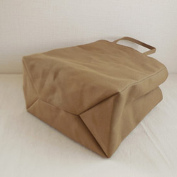 帆布 紙袋バッグ オリーブベージュ 3枚目の画像