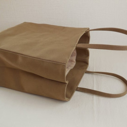 帆布 紙袋バッグ オリーブベージュ 2枚目の画像
