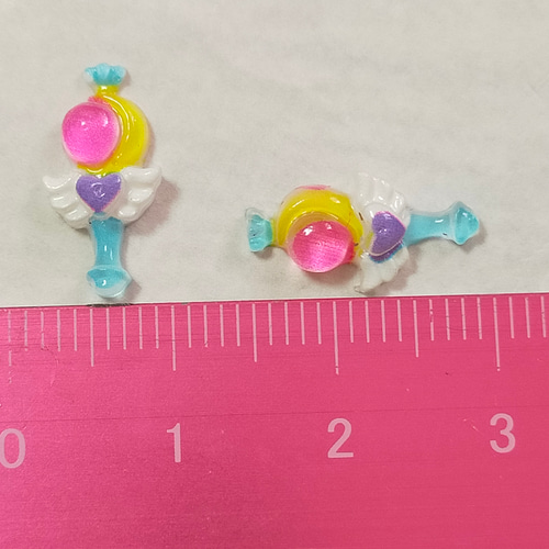 送料無料】デコパーツ 魔法少女 羽根つきステッキ 3pcセット 魔女っ子  