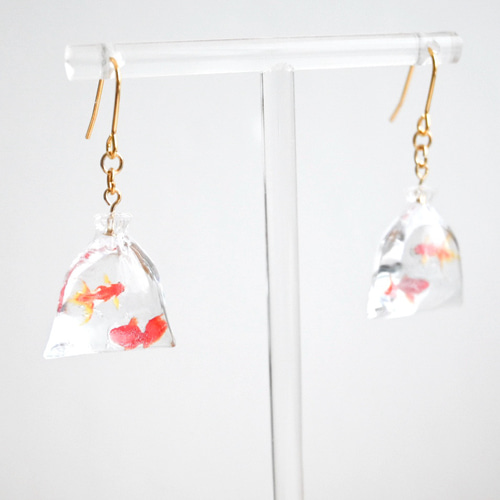 数量限定】金魚すくい ピアス イヤリング 浴衣 夏祭り