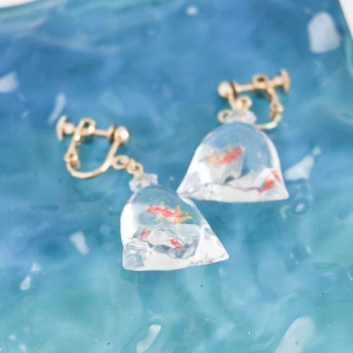 数量限定】金魚すくい ピアス イヤリング 浴衣 夏祭り