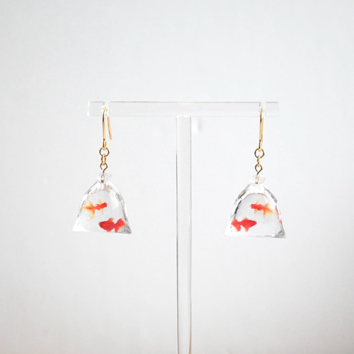 数量限定】金魚すくい ピアス イヤリング 浴衣 夏祭り イヤリング