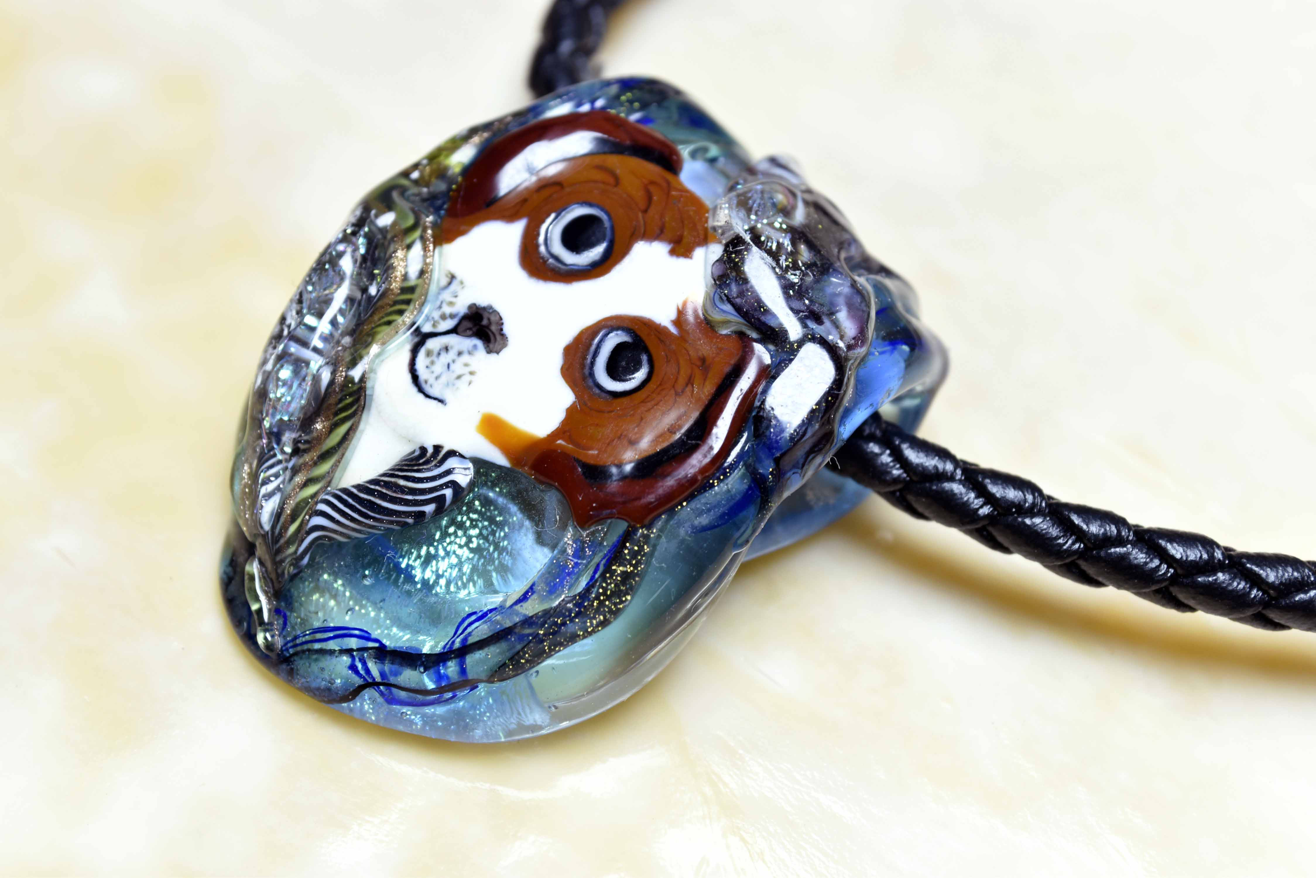 犬　dog 　犬のアクセサリー　*ガラスのジュエリー　立体細密技法　（y2562-476）作家物一点物