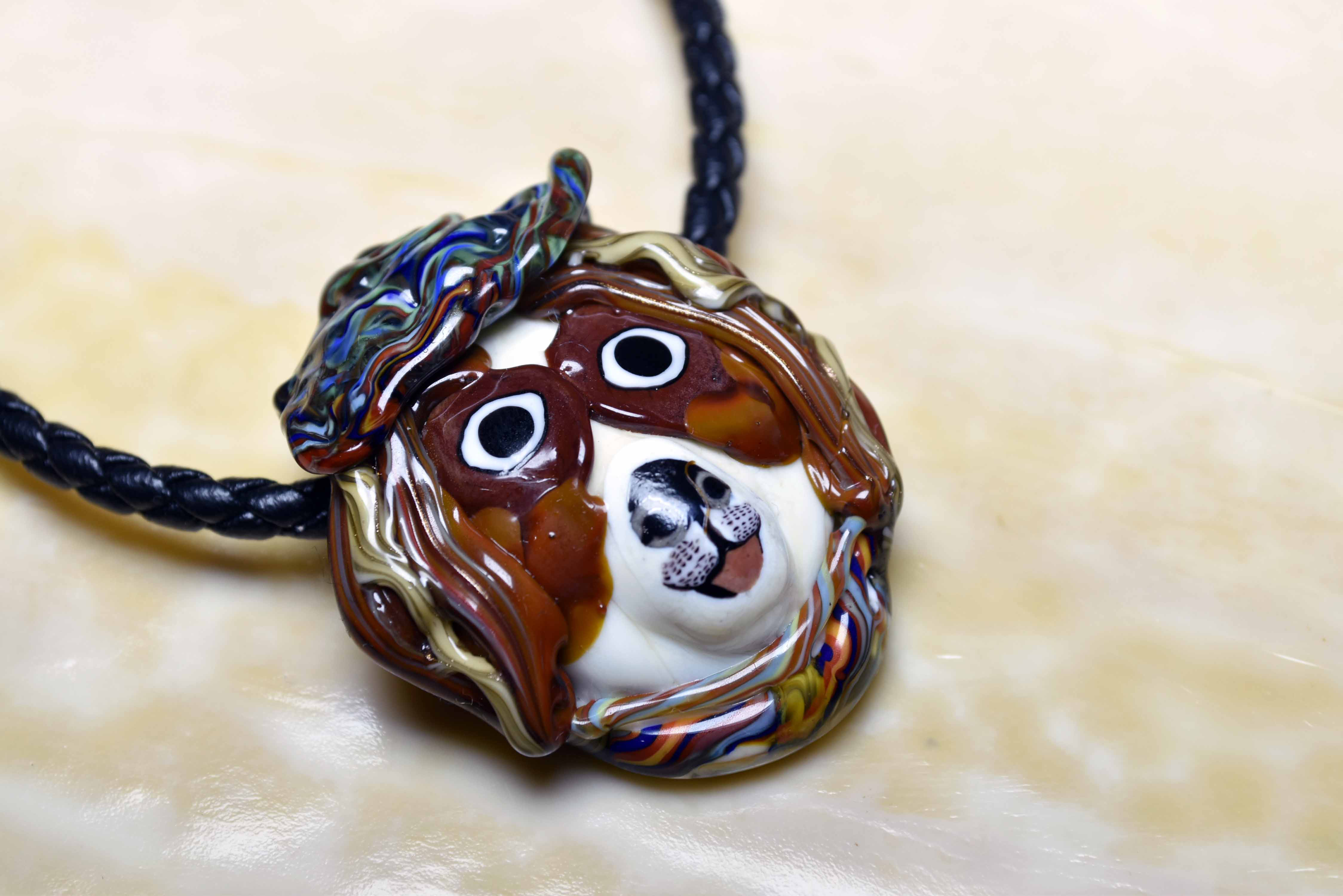 犬　dog 　犬のアクセサリー　*ガラスのジュエリー　立体細密技法　（y2551-476）作家物一点物