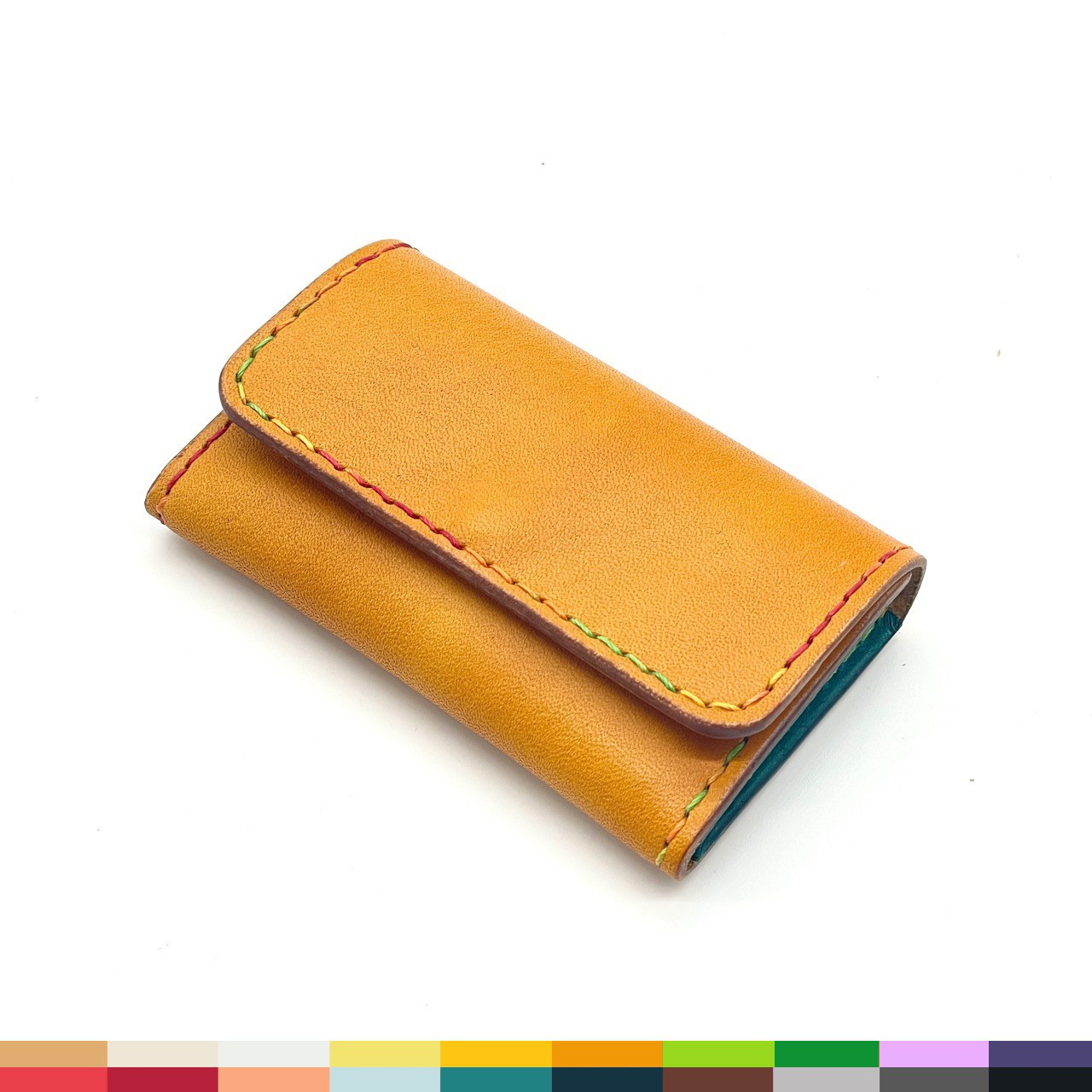 【21色から2色選べる 名入れ対応】革製カードケース 大容量 栃木レザー