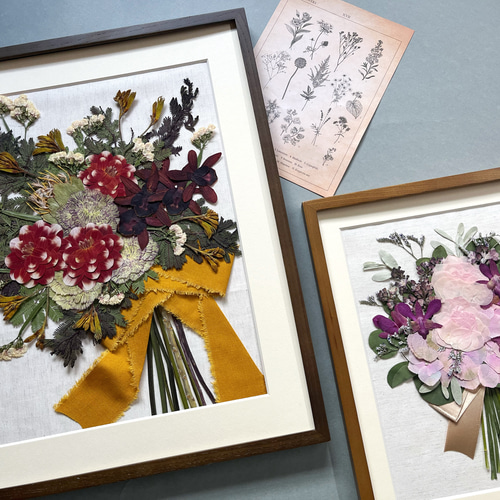 プロポーズのバラ12本花束 押し花額／レクタングル モヮイヤンヌ