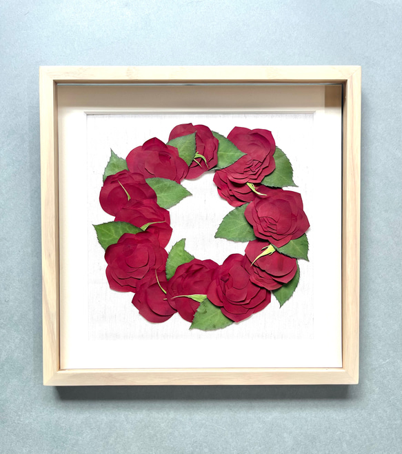 プロポーズの花束　押し花額／carréカレ couronneクロヌ 花輪 予めご了承ください