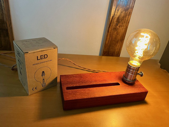 エジソンランプスタンド 携帯電話やショップカードも アンティーク