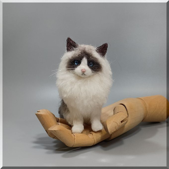 ほっこり♡猫の見える窓】ラグドールver.【羊毛フェルト】【猫